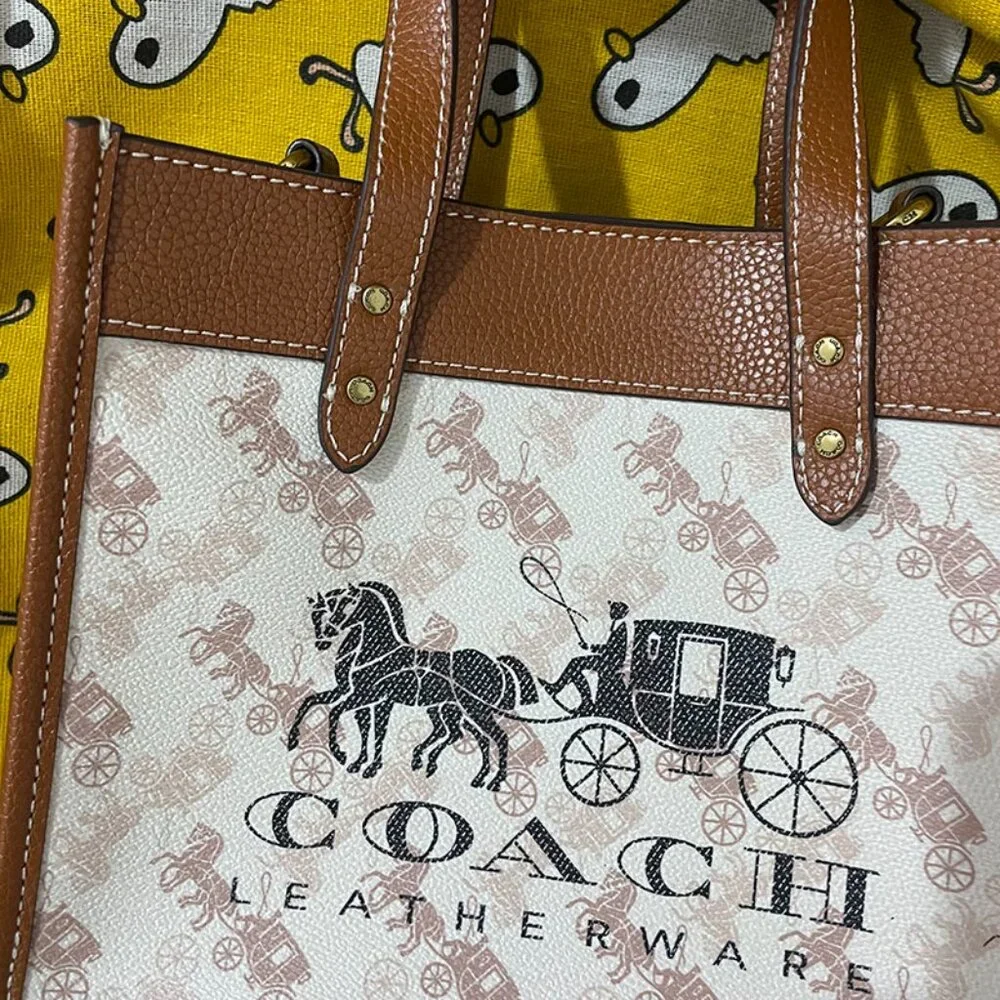 Coach Classic Print Leather Tote Bag - Picture 2 of 8
